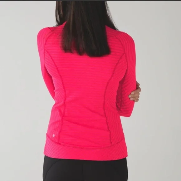 LULULEMON Think Fast Pullover Red stripe - Picture 3 of 10